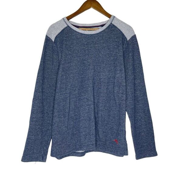 Tommy Bahama Blue Heather Long Sleeve Crewneck Sweater Size Large Men’s - Picture 1 of 9